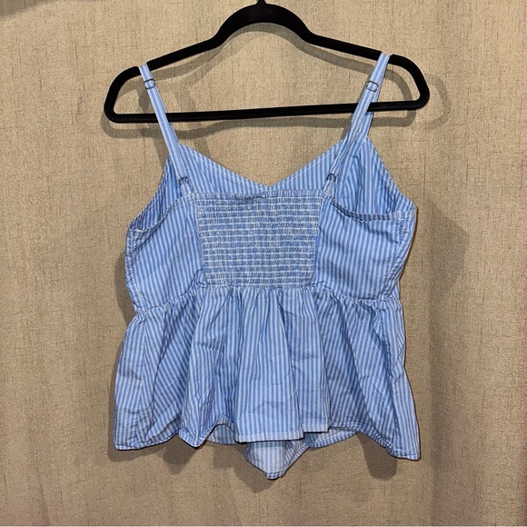 Striped Smocked Babydoll Cami Swing Top - Picture 2 of 3